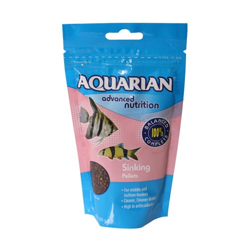 Aquarian Sinking Pellets Food 100g Tropical Herbivore Fish