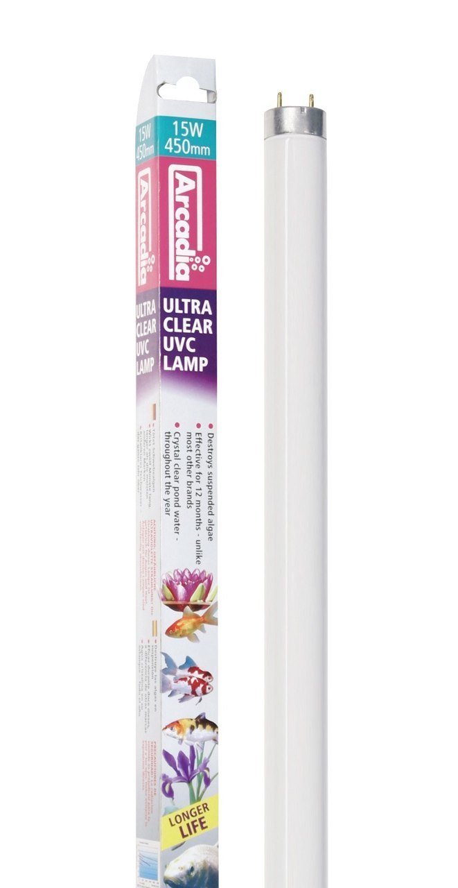 Arcadia Ultraclear UVC Lamp, 4W, 6W, 8W, 15W,16W 30W.
