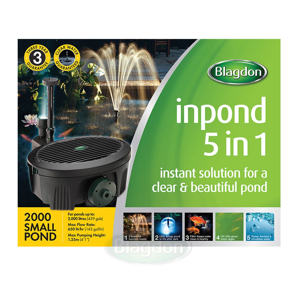 Blagdon Inpond 5 in 1 (Pump, Filters, UV, LED, Fountain)