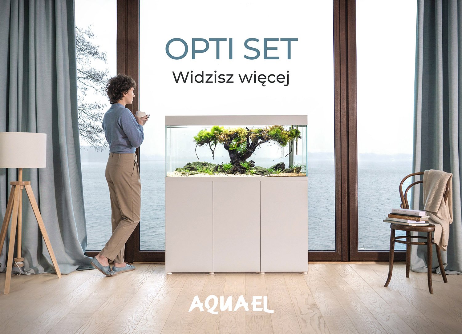 AquaEl OPTISET Aquariums & Cabinets (Black and White Options)