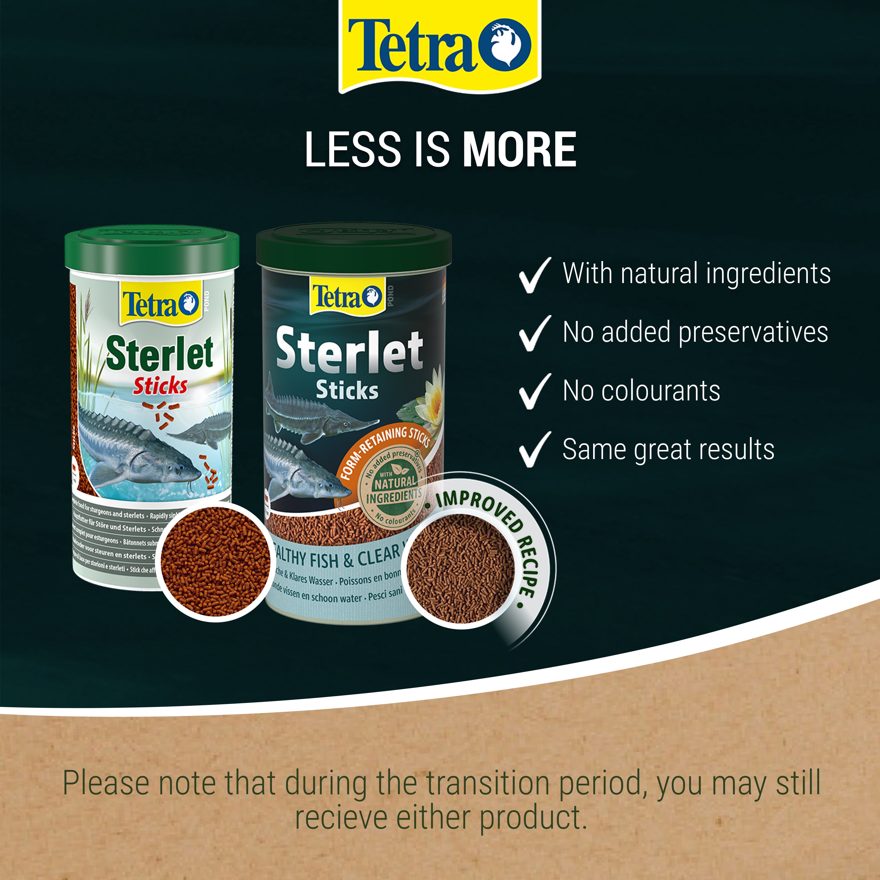 Tetra Pond Sterlet Sticks - Stick Fish Food For Sturgeons 1L / 580g (148819)