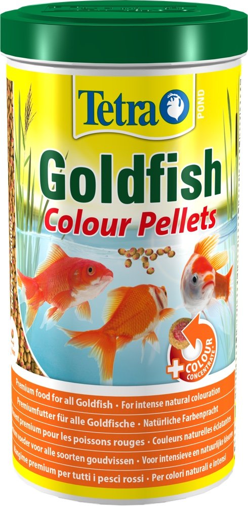 Tetra Pond Goldfish Colour Pellets - Medium Pellet Fish Food 1L (203402)