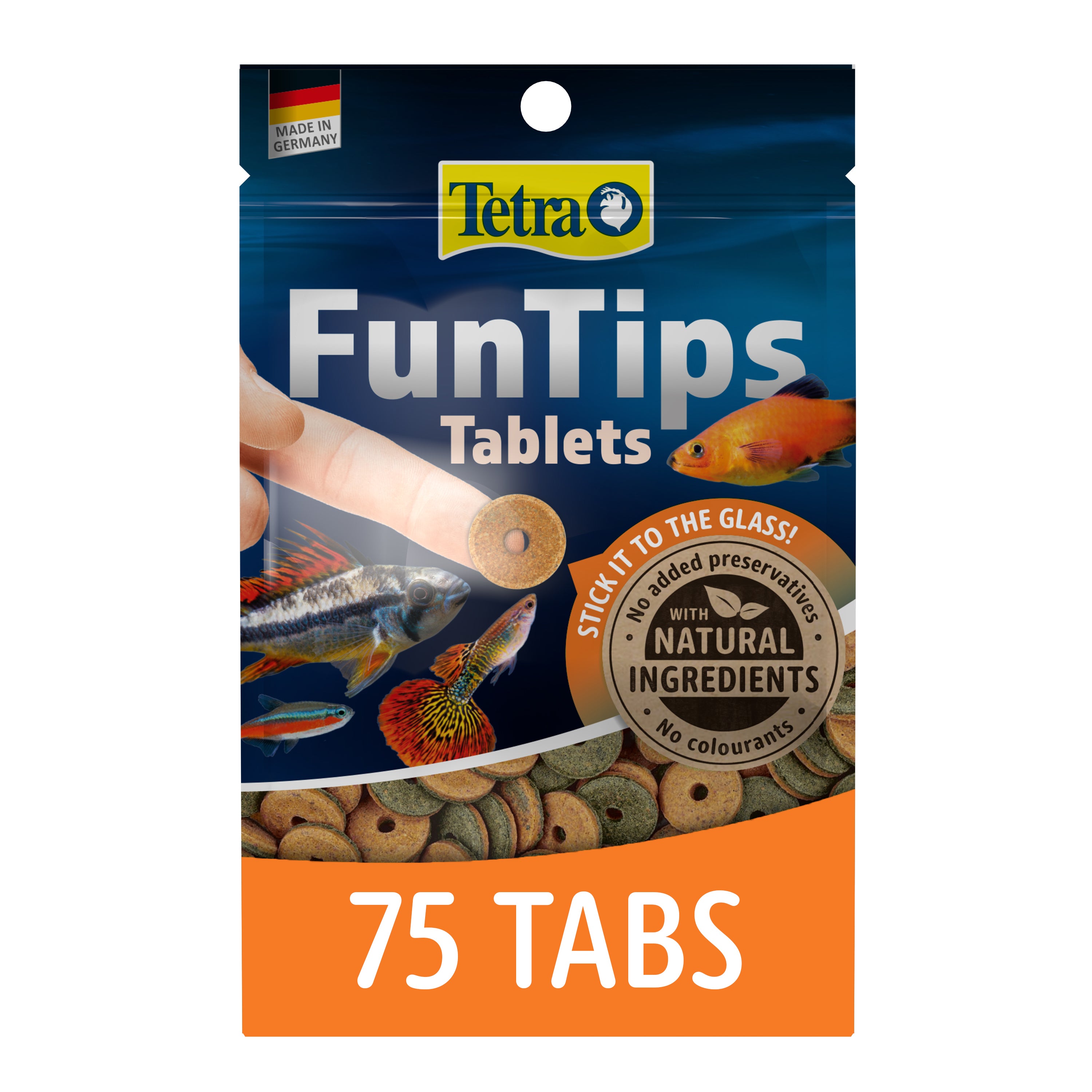 Tetra Fun Tips Tablets 75 Tablets 30g  - Stick on Glass