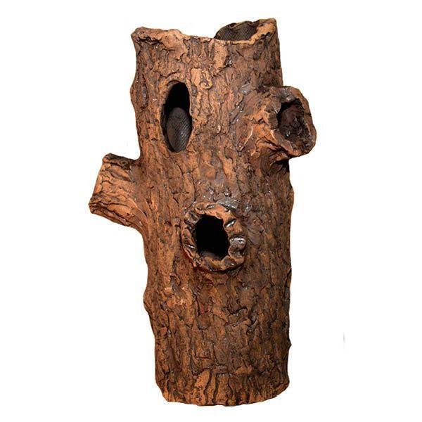 Ceramic Nature Log L with 3 Boughs