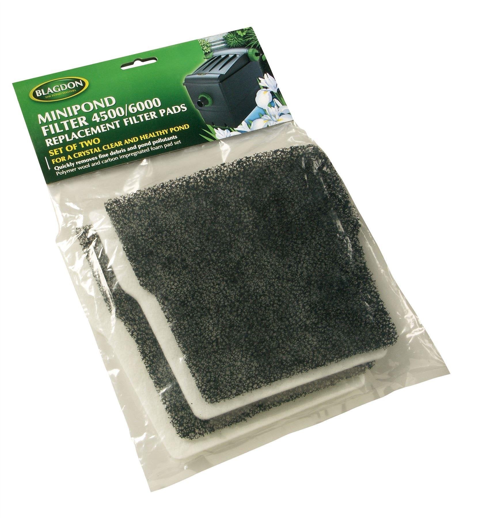 Blagdon Minipond 9000/12000 Felt & Carbon Filter Pads x 2 of each (1010887)