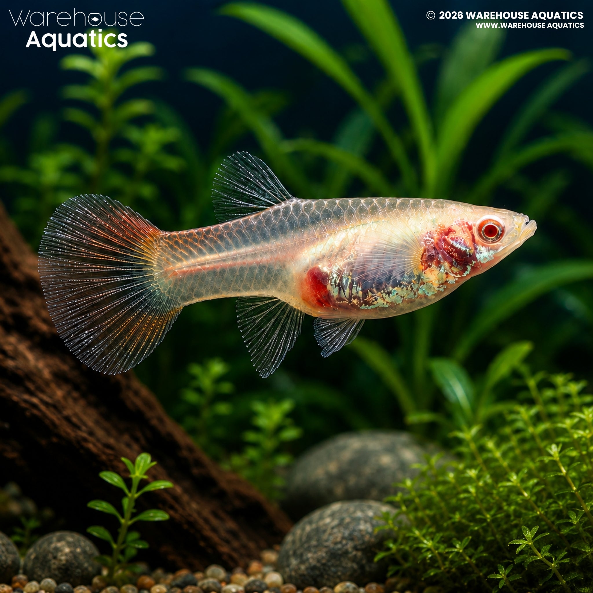 Albino Redlace Guppy - Poecilia reticulata