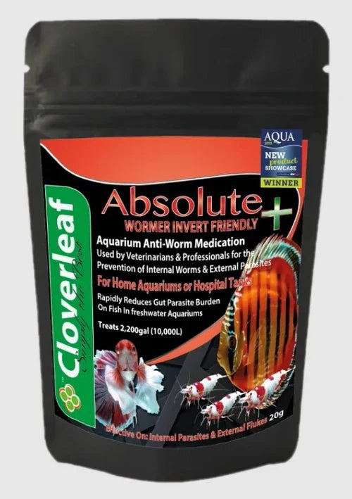 Cloverleaf Absolute Wormer+ Invert Friendly Freshwater Treatment 20g