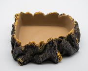 Rustic Bark Corner Dish 20.5x20x4.5cm