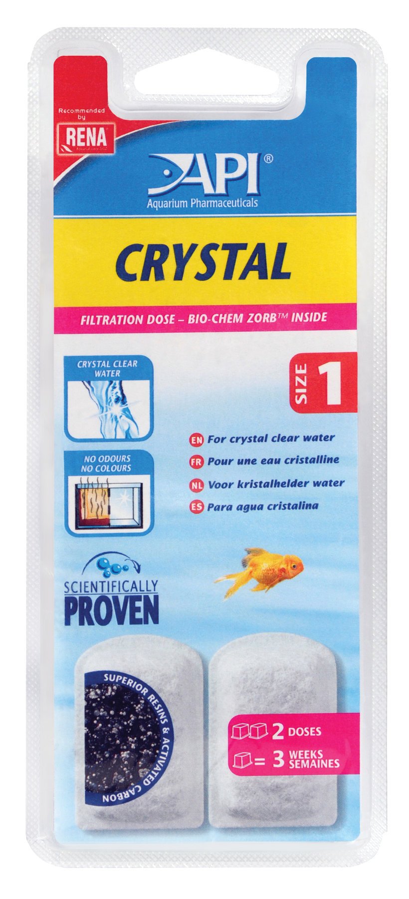 Rena Crystal Cartridge Size 1 Filstar Aquarium Filter 2 Pack