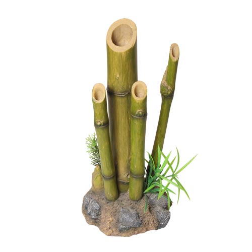 Bamboo & Rock Aquarium Ornament