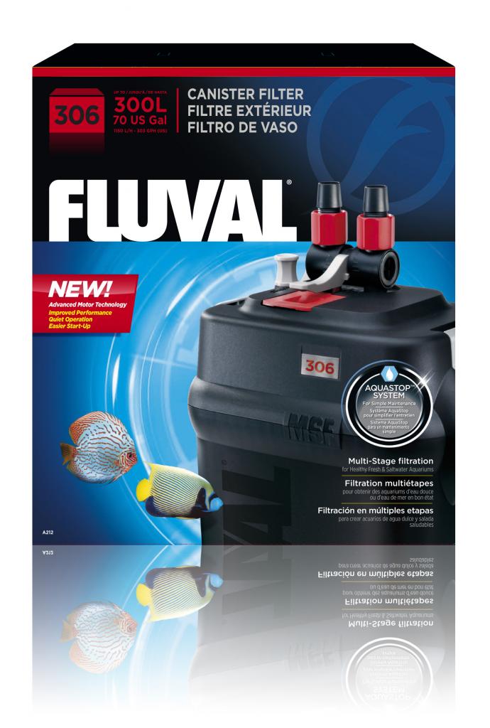 Fluval 306 External Aquarium Filter - 300L, A212