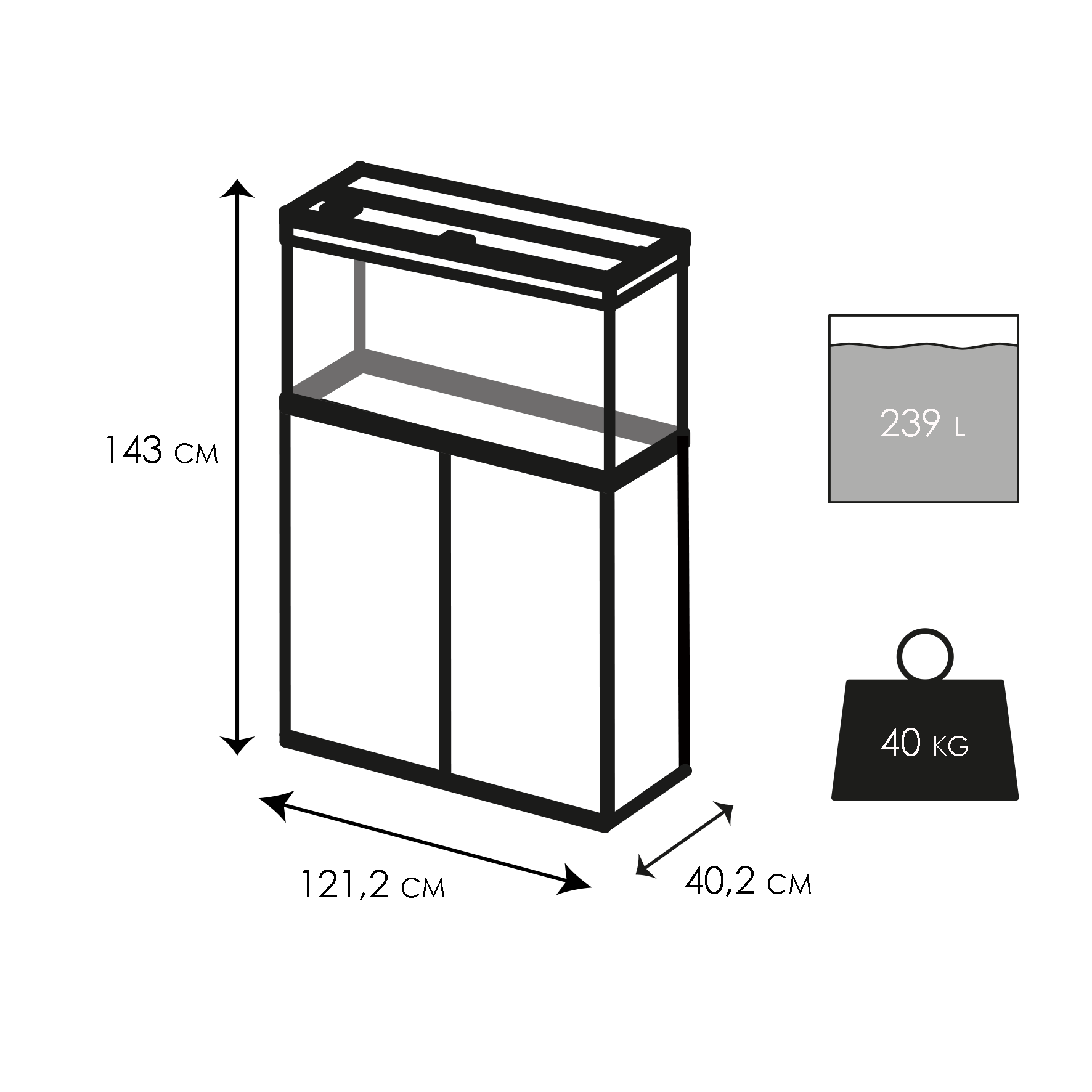 Ciano Emotions Pro Aquariums & Cabinets (Black, White, Mystic & Amber Oak Options)