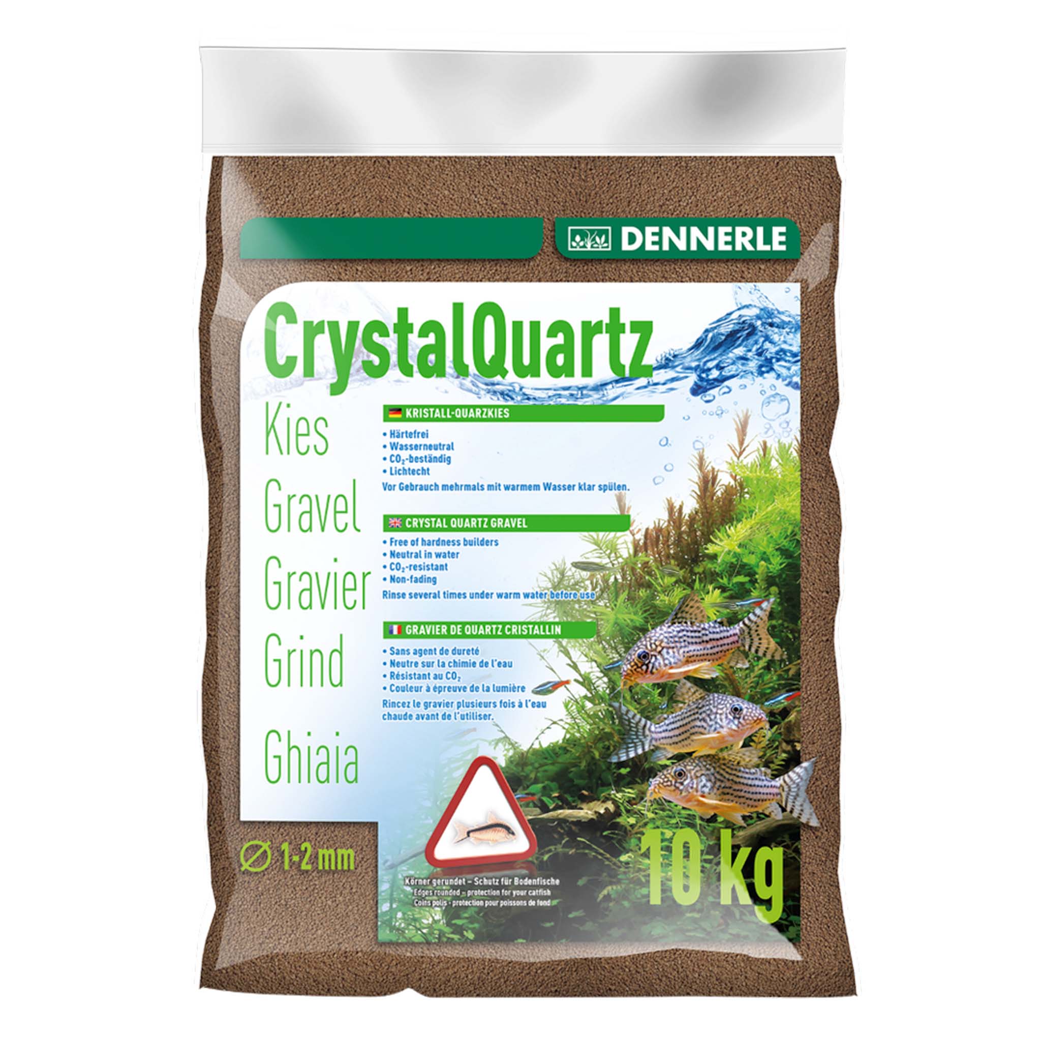 Dennerle Crystal Quartz Gravel Dark Brown - 10kg