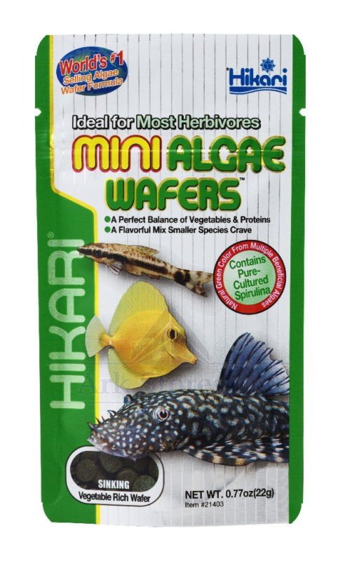 Hikari Mini Algae Wafer Tropical Herbivore Fish Food 22g