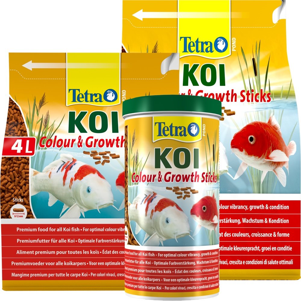 Tetra Pond Koi Colour&Growth Sticks - Fish Food For Pond Fish (1L, 4L, 7L)