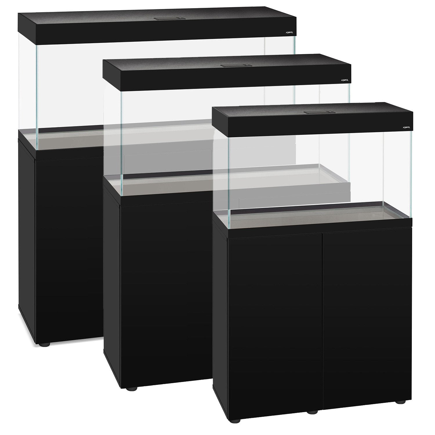 AquaEl OPTISET Aquariums & Cabinets (Black and White Options)