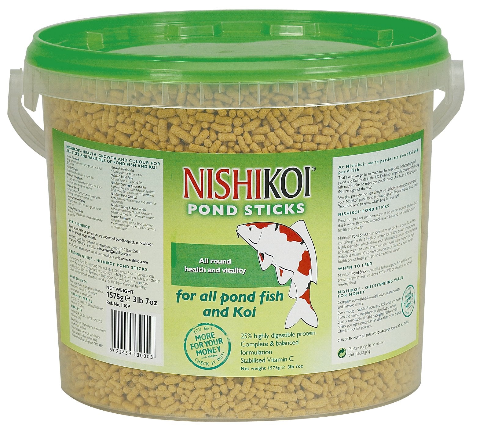 Nishikoi Floating Pond Sticks Fish Food 1.5Kg