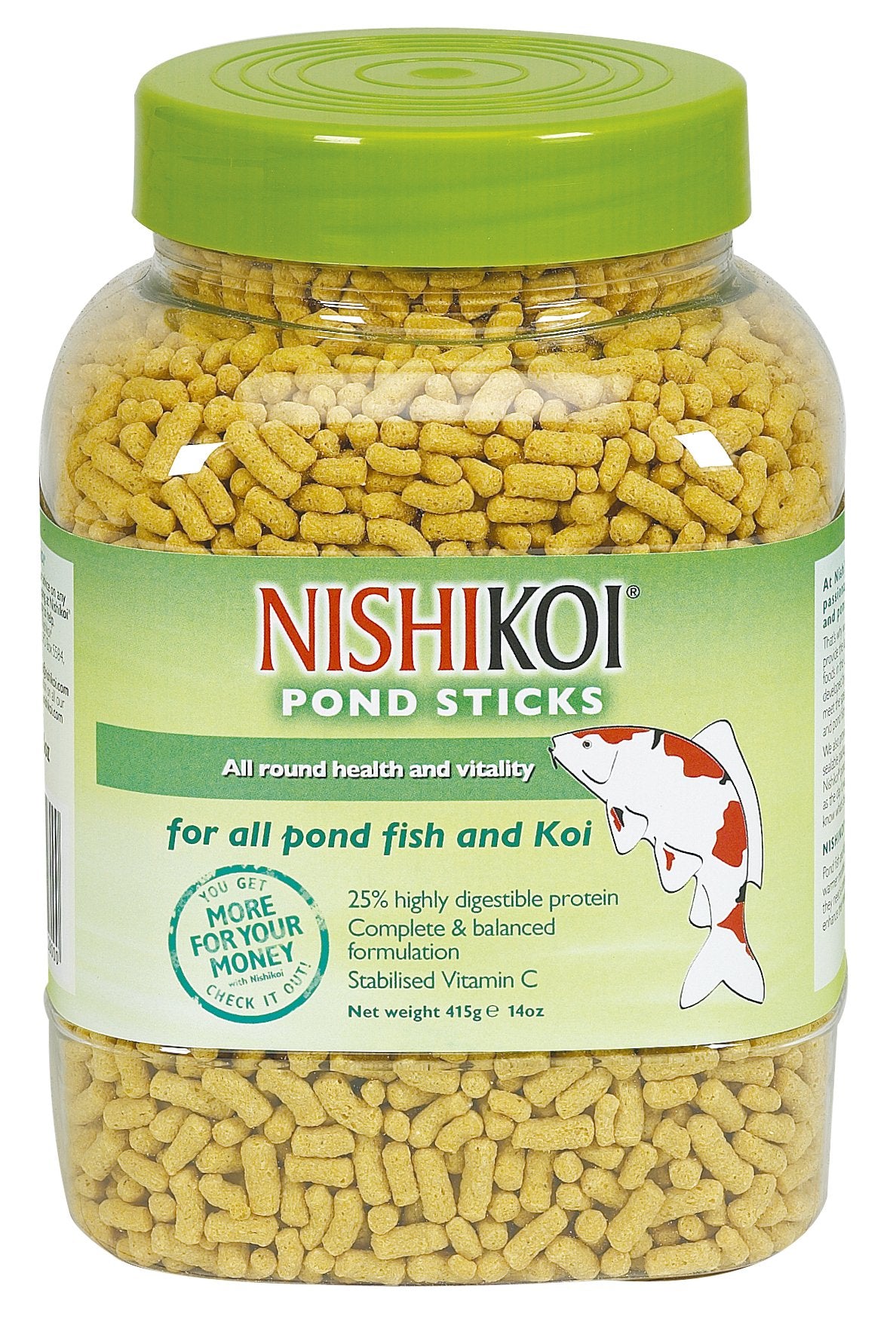 Nishikoi Floating Pond Sticks Fish Food 415g