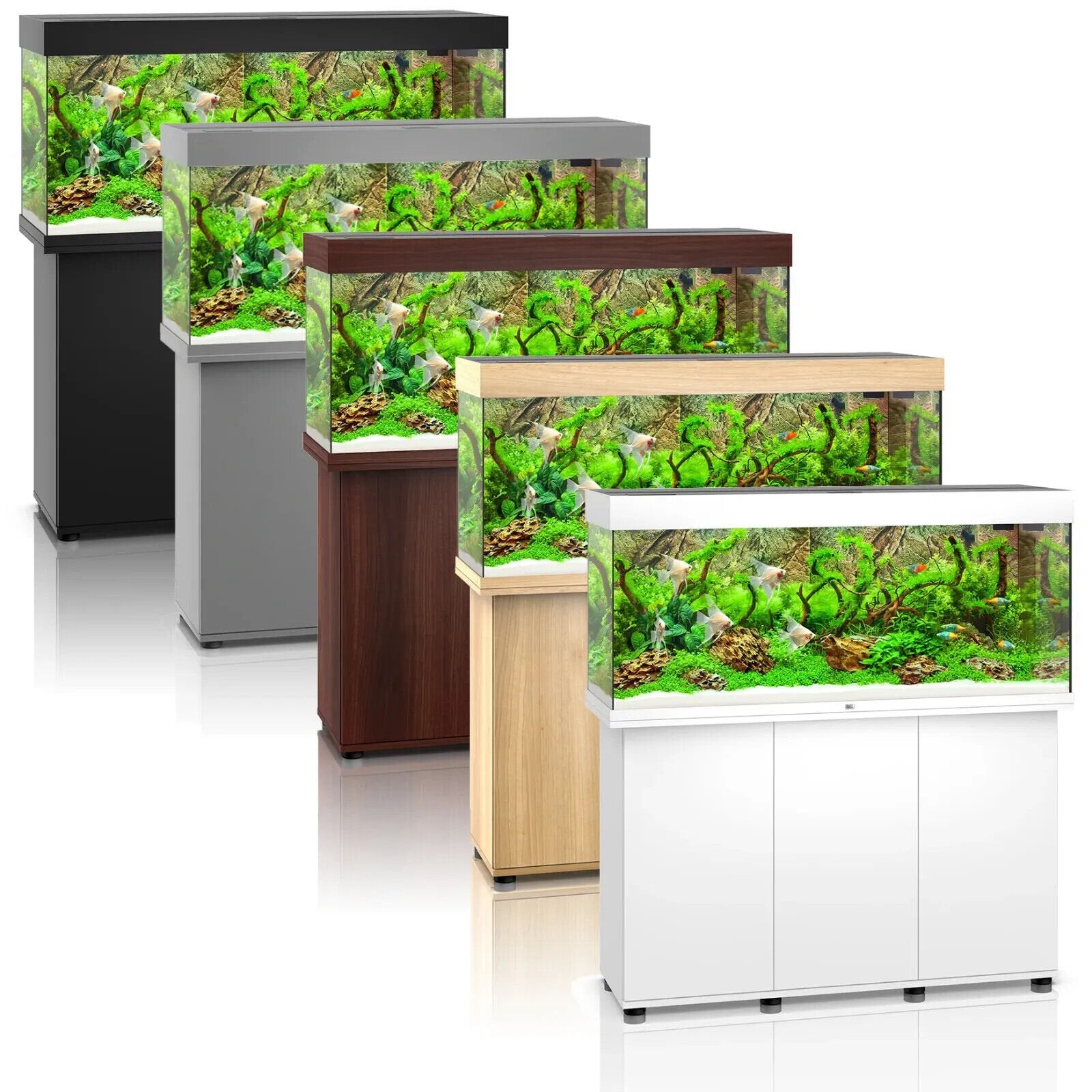 Juwel Rio 450 Aquarium & Cabinet (LED lighting) - Light Wood, Dark Wood, Black or White