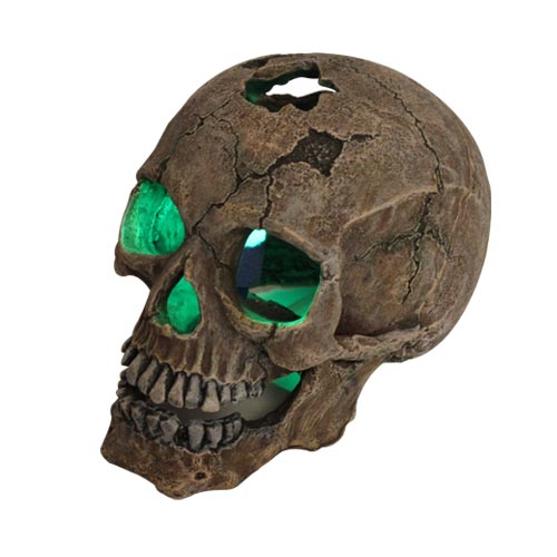 Aquarium Decor - Glowing Skull Light & Air Ornament