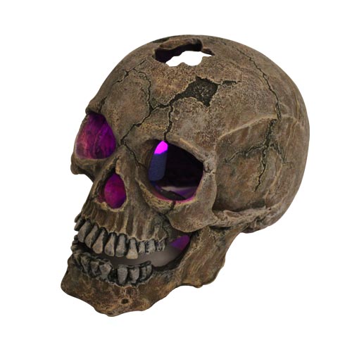 Aquarium Decor - Glowing Skull Light & Air Ornament