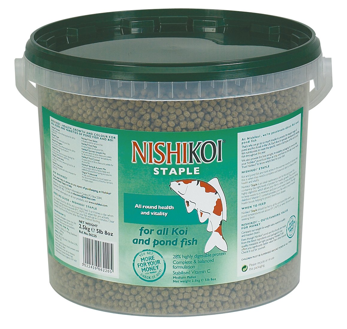 Nishikoi Staple Koi & Pond Fish Food Small Pellets 2.5Kg