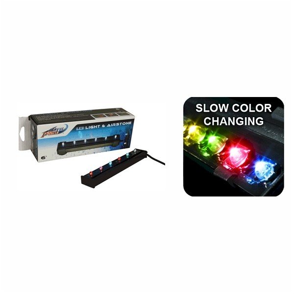 Wave Point LED Airstone Slow Colour Changing 12"/30cm