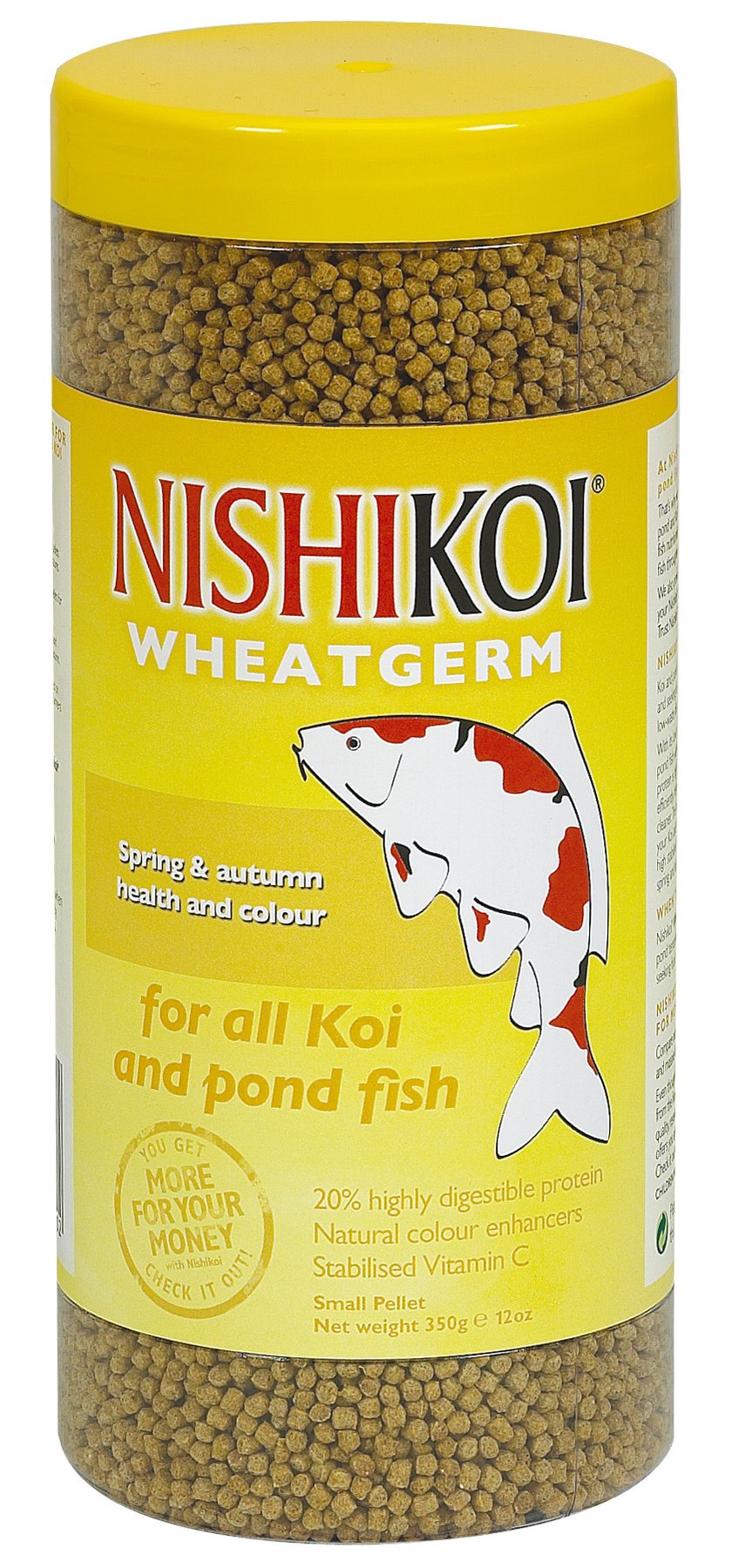 Nishikoi Wheatgerm Koi & Pond Fish Food Small Pellets 2mm 350g